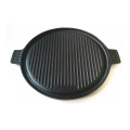 Round Cast Iron Griddle Pre-Seasoned Grill Plate for BBQ